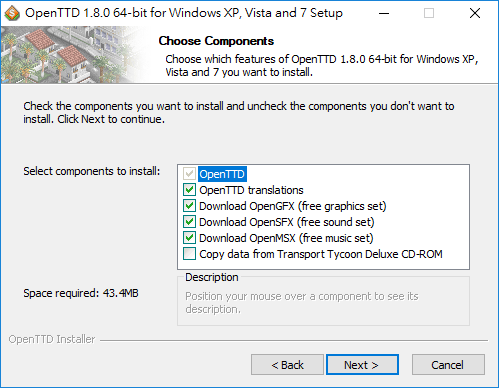 OpenTTD Windows 安裝畫面