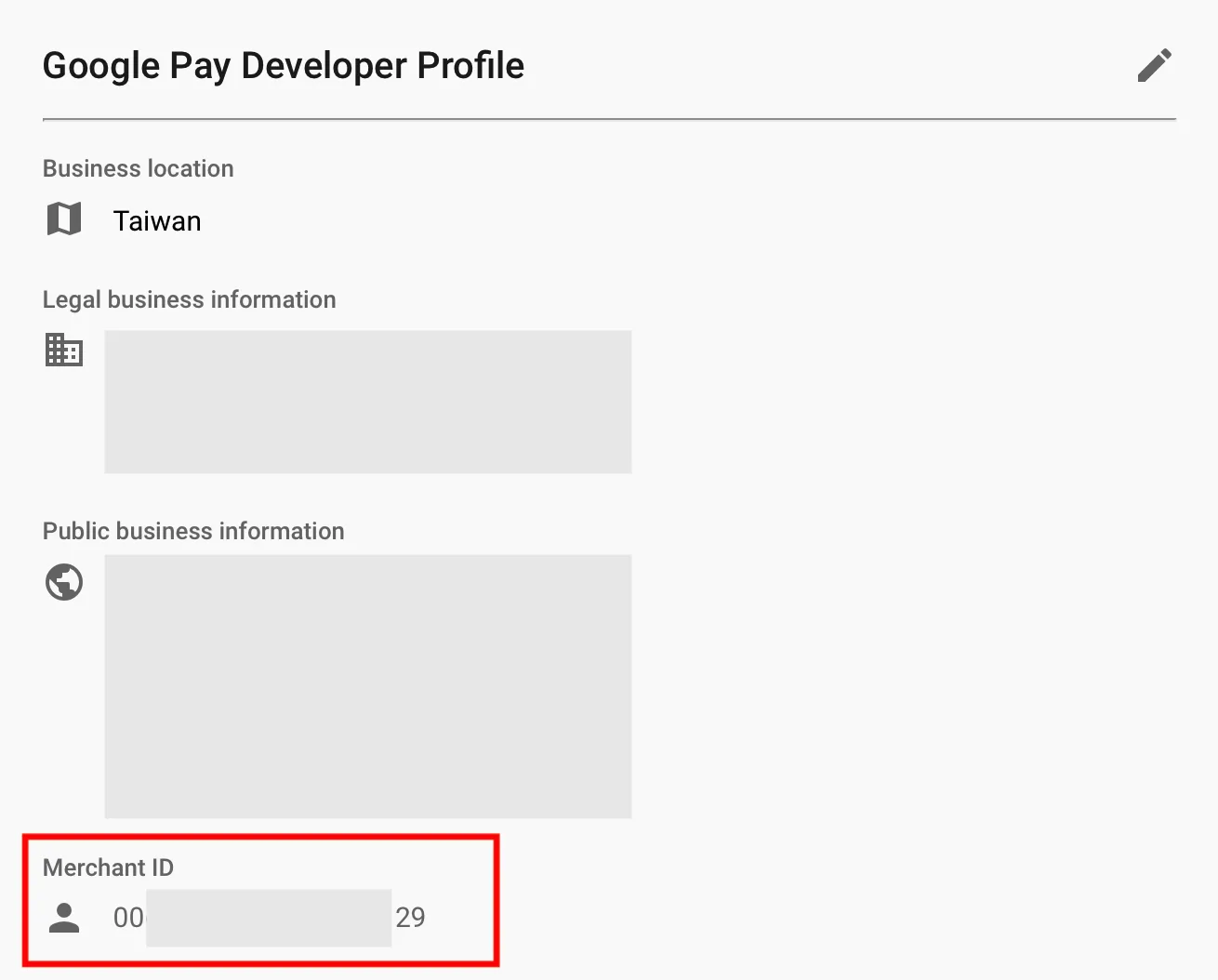 Google Pay Developer Profile Merchant ID